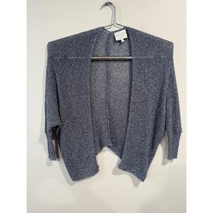 HAYDEN Blue Heathered Knit Open Front Duster Cardigan Size M